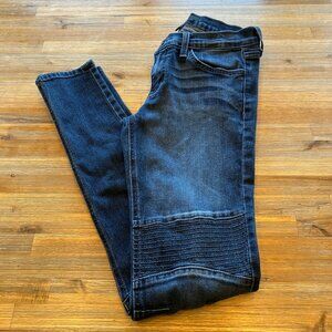 Flying Monkey Moto biker style dark wash‎ skinny stretch lowrise jean size 27